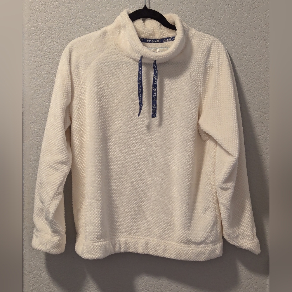 Muk LUKS Super Soft Cream Pullover Comfort Casual